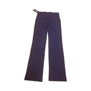 Betabrand Dress Pant Yoga Pants XL Navy Blue Micro Dot Straight Leg NWT